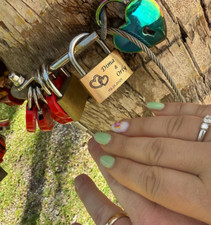 Personalised Love Lock Engraved Padlock 30mm Anniversary Gifts Valentines Gift