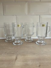 Vintage Arcoroc Heat Resistant Glass coffee Mug x4 – Made in France latte cup