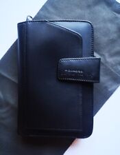 Piquadro Leather Agenda Planner Organizer Cover Zipper Black Small Italy made