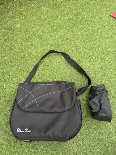 Silver cross black pram bag - silver,