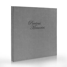 Large 13" Photo Album with Velvet Cover A4 Support Self Adhesive Presents Grey