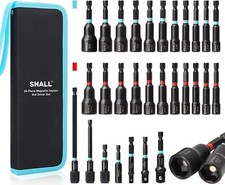 SHALL 29PCS Magnetic Nut Driver Set, Impact Drill Bit 1/4'' Hex Shank,SAE & Cr-V