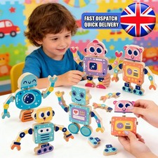 28PCS Wooden Robot Building