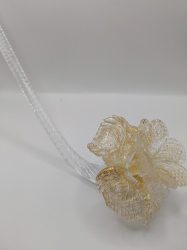 Murano gold glass flower stem