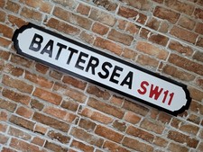 Battersea Old Wood London Street Vintage Sign Park Wandsworth Road Sign