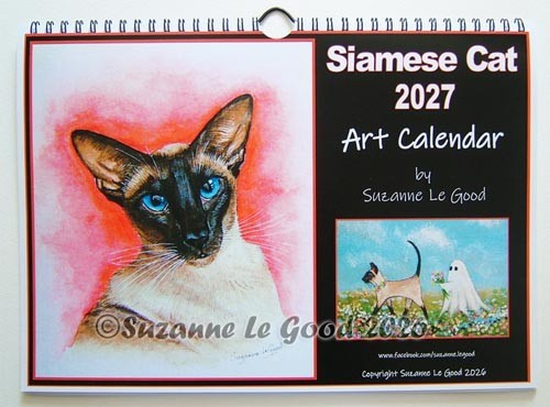 Siamese cat art wall - wall, calendar
