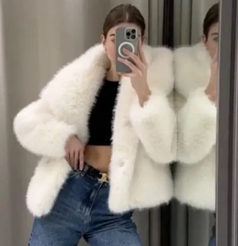 Zara collection white faux - zara, zw