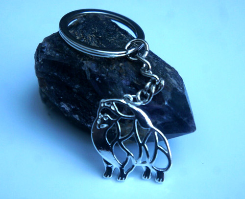 Pomeranian metal key ring - metal,