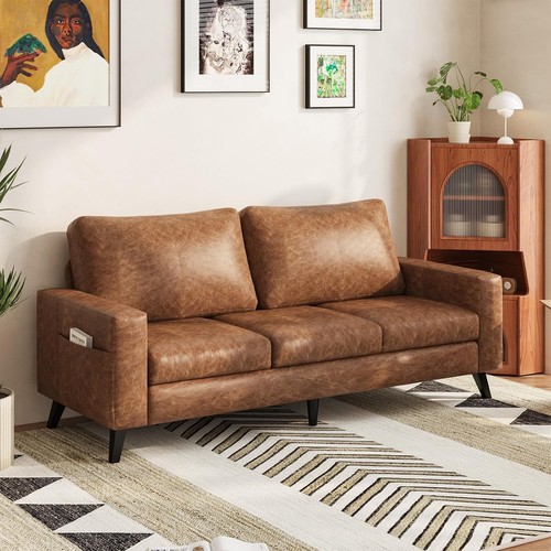 Seater faux leather sofa - 3,