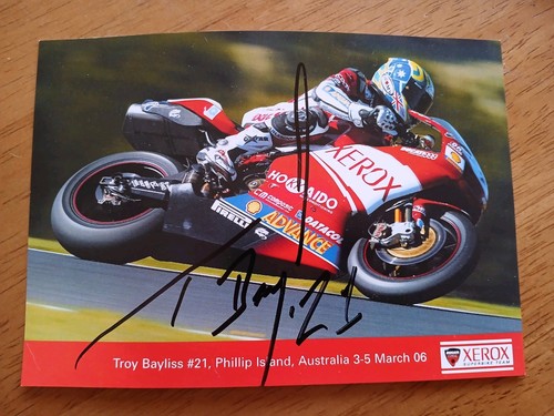 Troy bayliss signed postcard - bayliss,