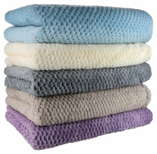 Extra Large Wave Throw Warm Faux Fur Fleece Travel Blanket Sofa Bed Chair Large