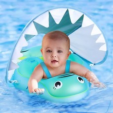 Baby Swim Float 6-36M with Canopy Adjustable Safe Seat Anti Flip UPF50+Pool Ring