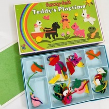 Vintage Fuzzy Felt 'Teddy's Playtime' 1984 Alan Industries British Made