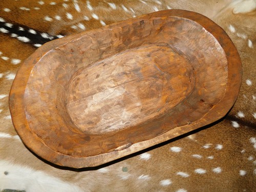 Carved wooden dough bowl - *carved,