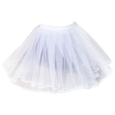 Women Children White Hard Mesh Short Petticoat Double Layers Girl Tutu Sk
