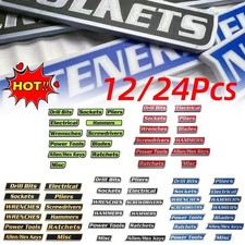 Magnetic Toolbox Labels, 12/24PCS Durable Metal Toolbox Dra wer Labels