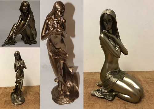 Modern bronze nude lady - bronze,