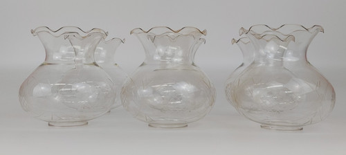 Vintage etched glass lamp - vintage,