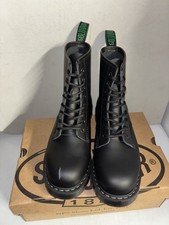 Solovair Black Greasy 8 Eye Derby Boots Size Size 7 New Seconds 607