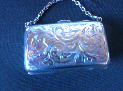 Solid silver beautiful purse - solid,
