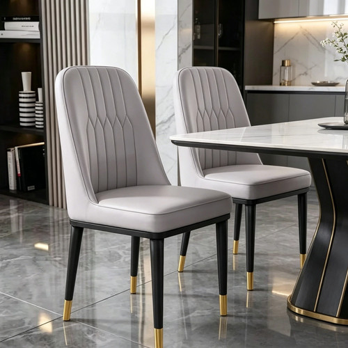 Grey dining chairs set 2 - set,