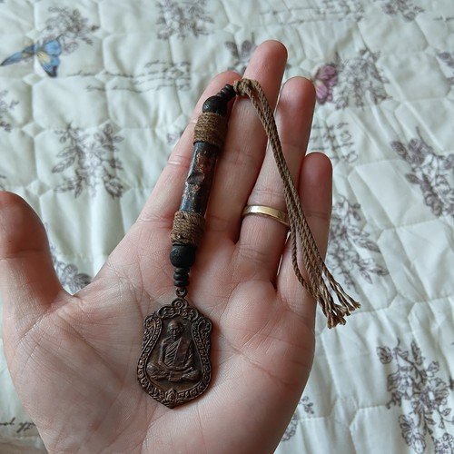 Thai buddha copper amulet - thai,