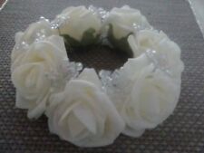 ivory rose flower & AB bead