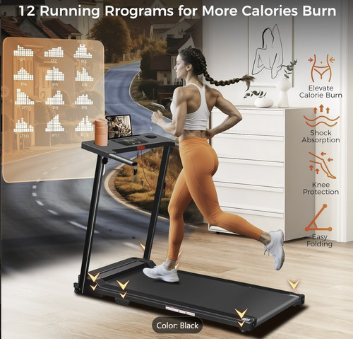 Folding treadmill - 2-in-1,