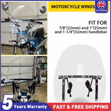 7/8' 1'' Motorcycle Windshield Screen Handlebar Clear Large Windscreen Bike UK