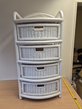 Beautiful Tall Wicker Cane Bamboo 4 Drawer Chest of Drawers Bedroom Furniture