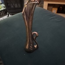 VINTAGE ART DECO SILVER PLATED SWAN BUD VASE! 6 3/4"H VERY NICE!