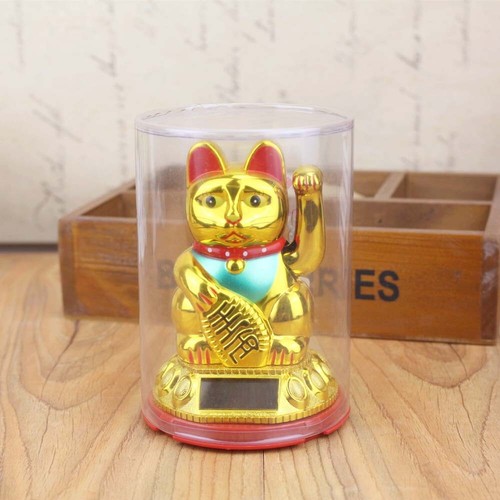 Lucky cat gold waving - waving, solar