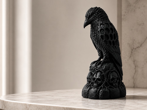 Gothic raven skulls - on,
