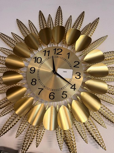 Gold sunburst wall clock - sunburst,