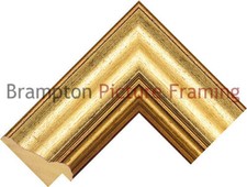 63mm Wide Gold Reverse Wood Picture Frame Moulding