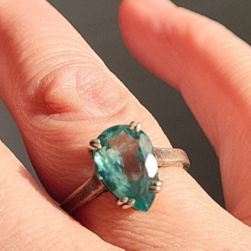 Vintage silver pear paraiba - vintage,