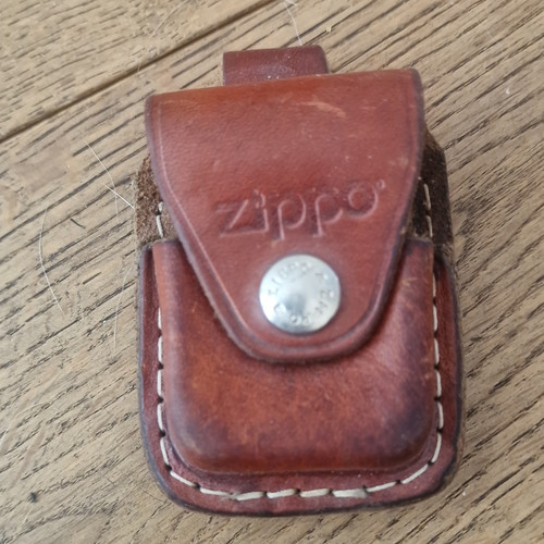 Zippo brown leather lighter - zippo,