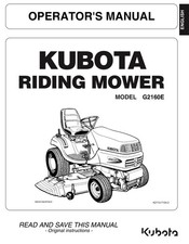 KUBOTA RIDING MOWER G2160