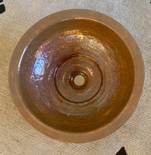 Rustic hammered copper round - hammered,