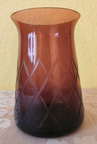 Cranberry glass vase - glass,