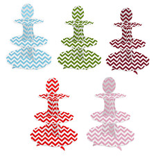 AEX Zigzag Cake Stand 3-Tier Cardboard Display for Parties, Weddings, Birthdays