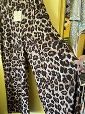 QED Leopard Animal Print Palazzo Dressy Trousers Size 14 NWT