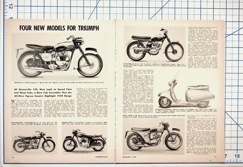 1958 triumph motorcycles - triumph,