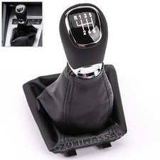 for SKODA OCTAVIA 3 III 5E LEATHER GEAR SHIFT STICK KNOB 6 SPEED HANDLE SHIFTER