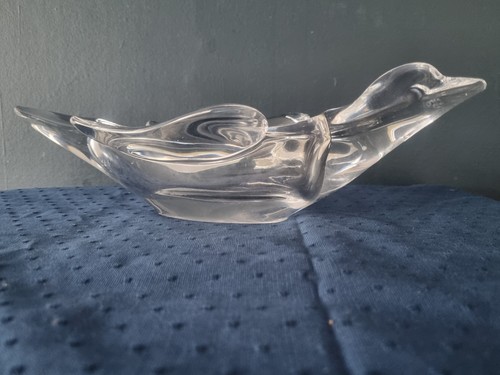 Midcentury crystal glass bird - crystal,