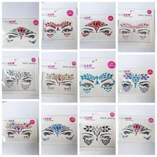 Face Gems Adhesive Glitter Jewel Tattoo Festival Rave Party Body Make