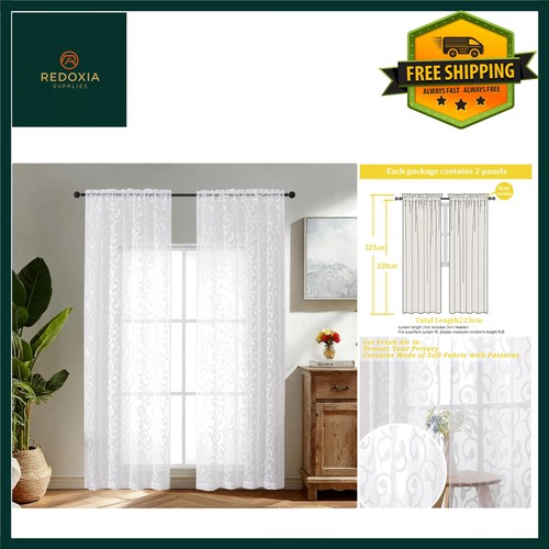 White sheer voile curtains - white,