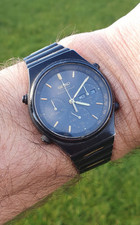 Vintage Seiko Black PVD Chronograph Watch (7A38-7180)