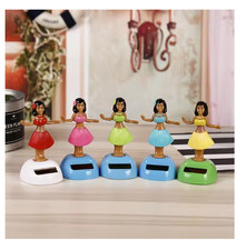 1pc Small Solar Powered Dancing Hula Girl for Car Dashboard Ornament Decoration