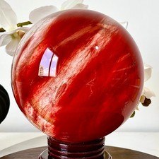 12.06LB 162mm Red Melting Stone Quartz Crystal Sphere Ball Healing Reiki Décor